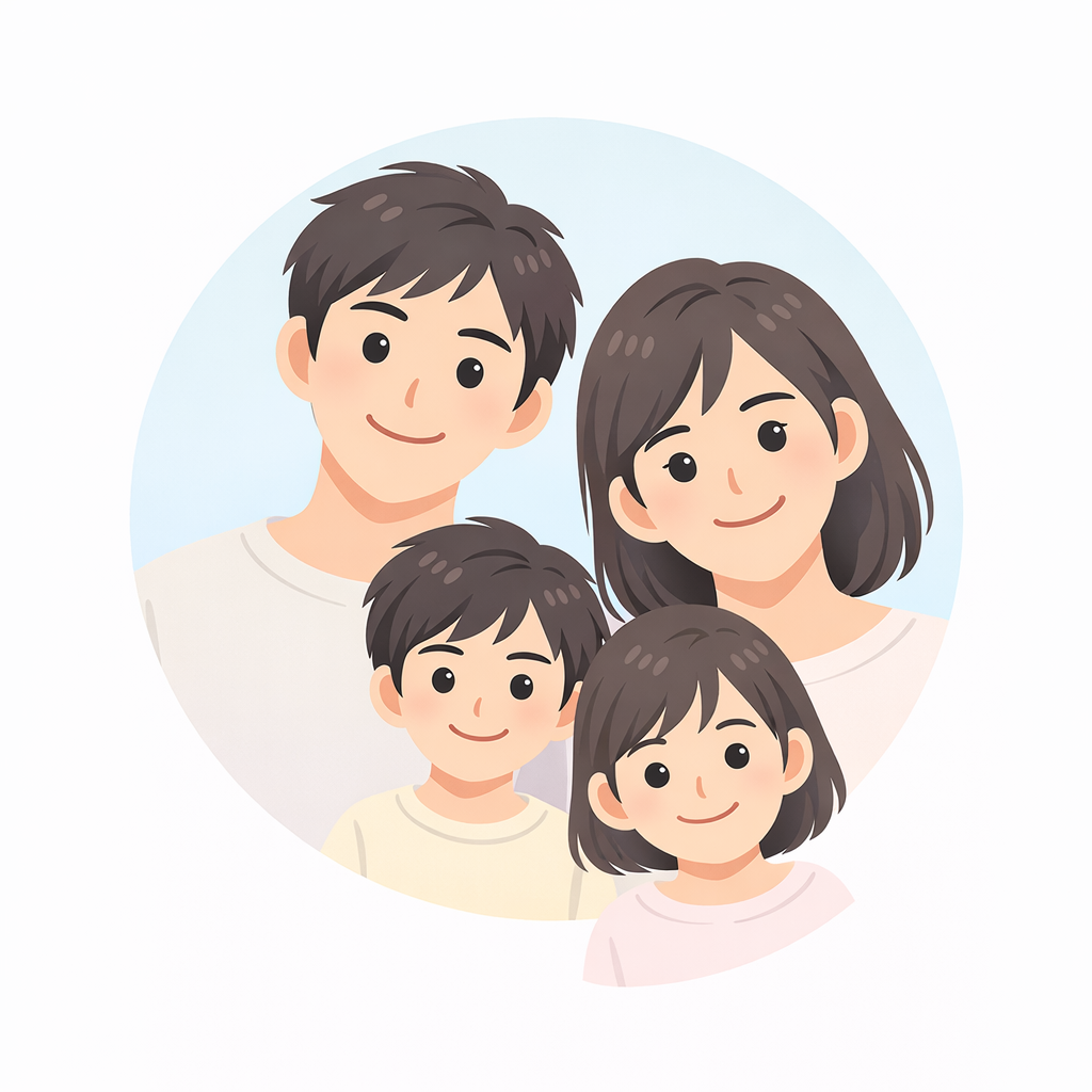 K様ご家族のイラスト